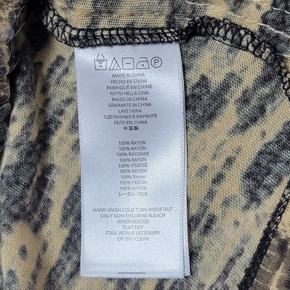 Michael Kors Printed Sequins-front Scoop Neck Tank Top - Picture 6 of 7